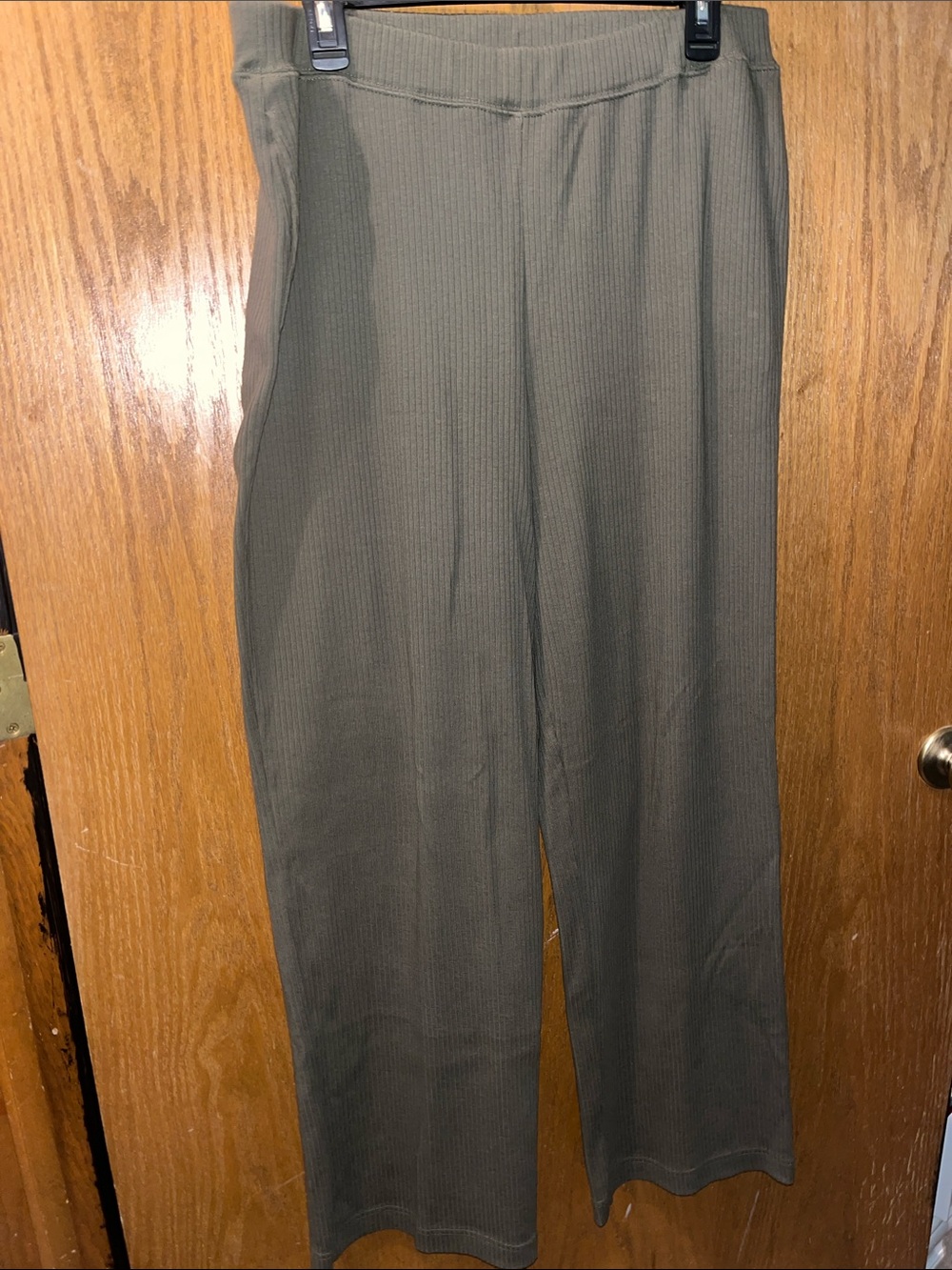 Ralph Lauren Olive Ribbed Stretch Pull-On Pants